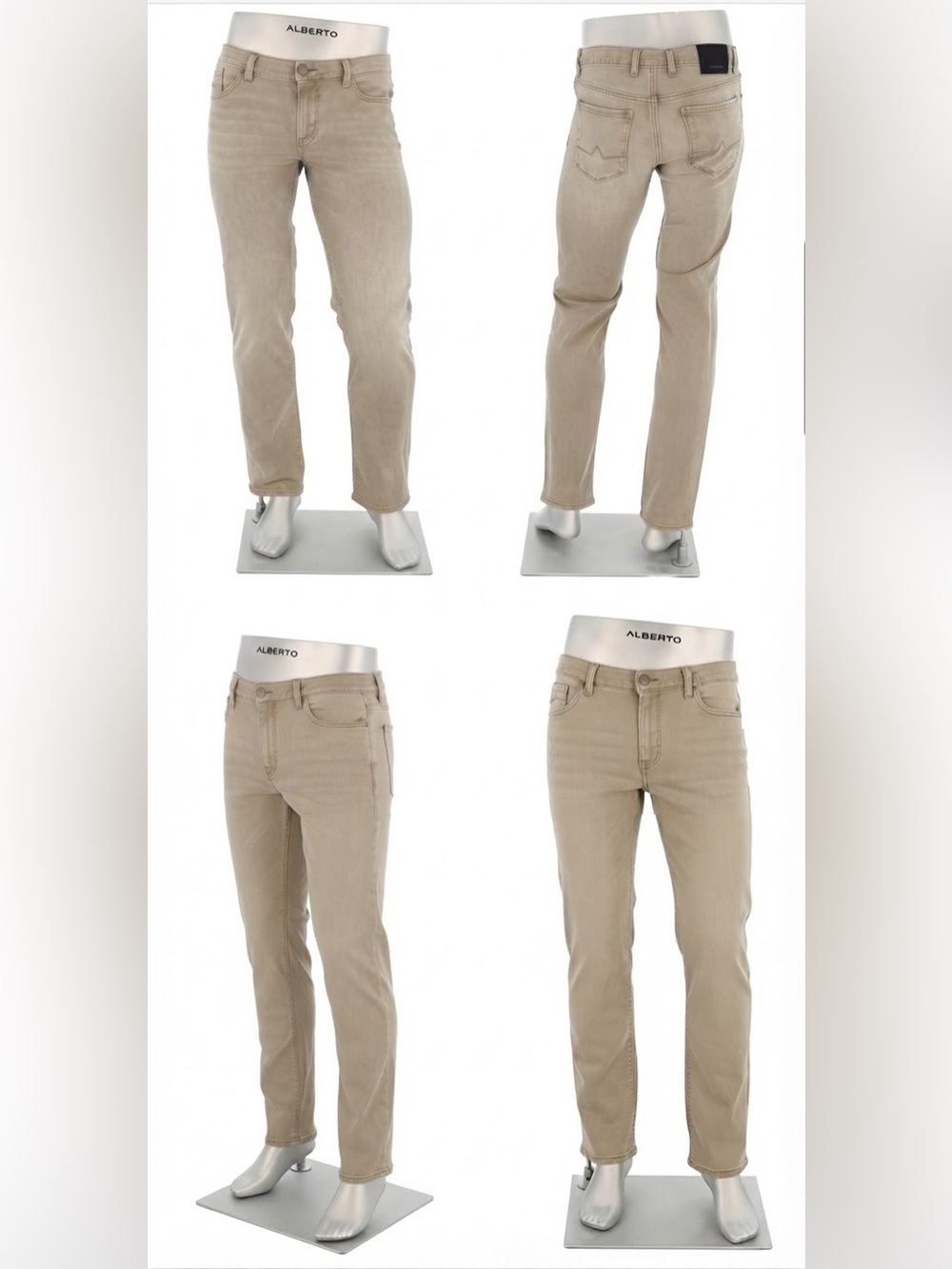 Alberto 👖 Beige Modern Fit Dynamic Stretch Denim Pants 36x34 🌟Excellent like new